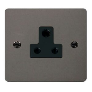 Click Define Black Nickel 5A Round Pin Socket Outlet
