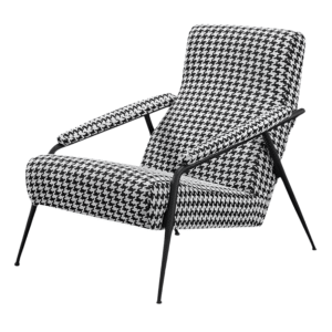 Black And White Fabric Accent Chair
