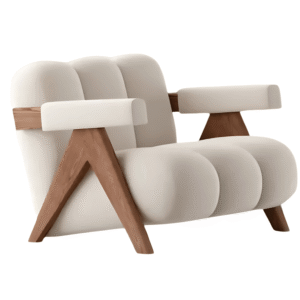 Off-White Modern Accent Chair