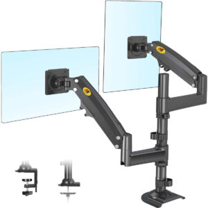 NB North Bayou Full Motion Swivel Dual Monitor Desk Mount Stand - H180