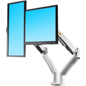 NB North Bayou Full Motion Swivel Dual Monitor Desk Wall Mount Stand - H180