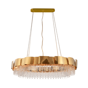 Octagon Crystal Gold Metal Kitchen Island Chandelier Ceiling Light - 40W