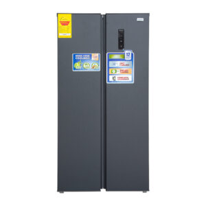 Nasco NASF2-66.1FF 400L Side-by-Side Refrigerator with Digital Panel – Grey